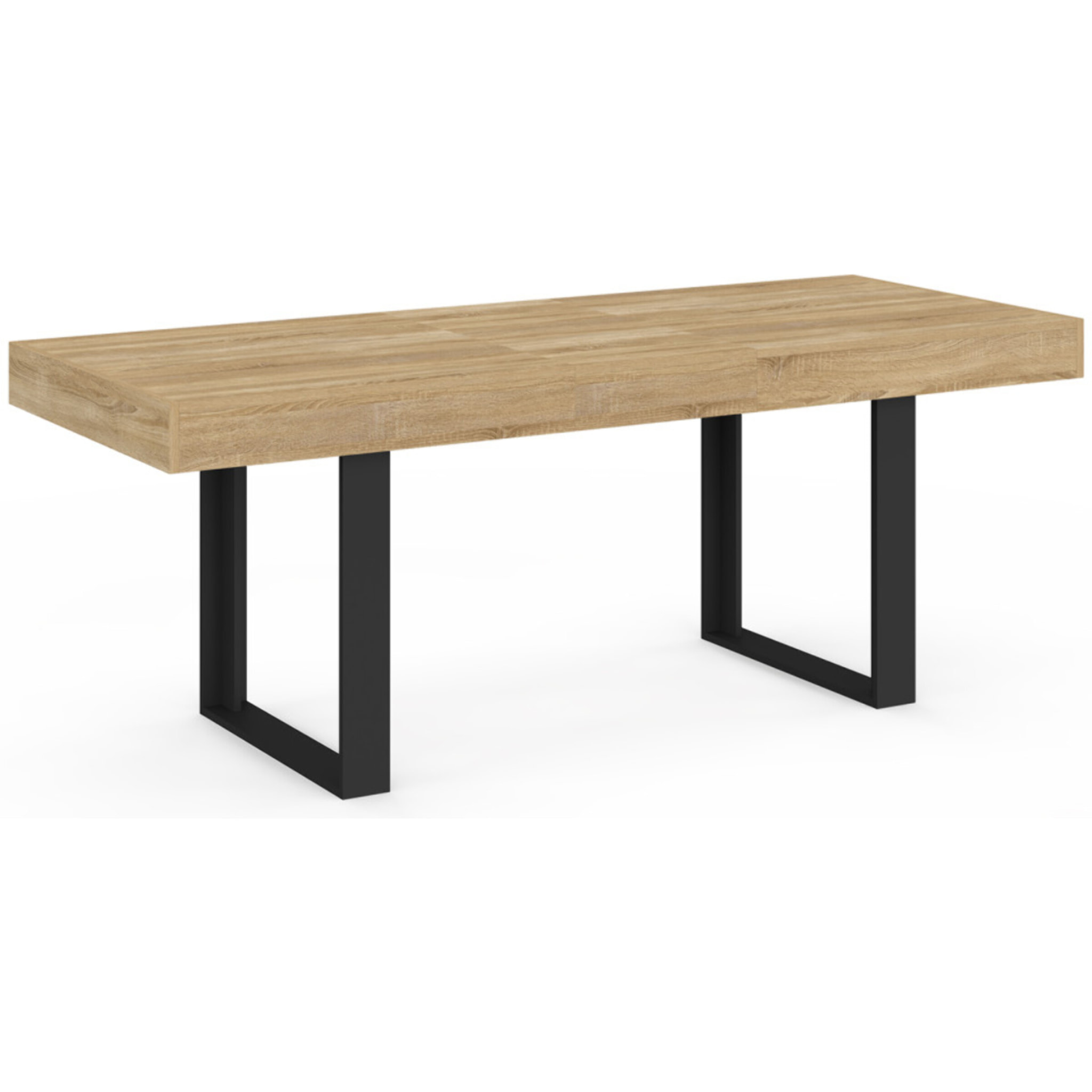 Table à manger extensible Brixton bois et noir 160-200cm