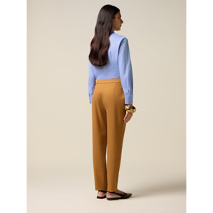 Oltre - Pantalones chinos con detalle en la cintura - Marrón