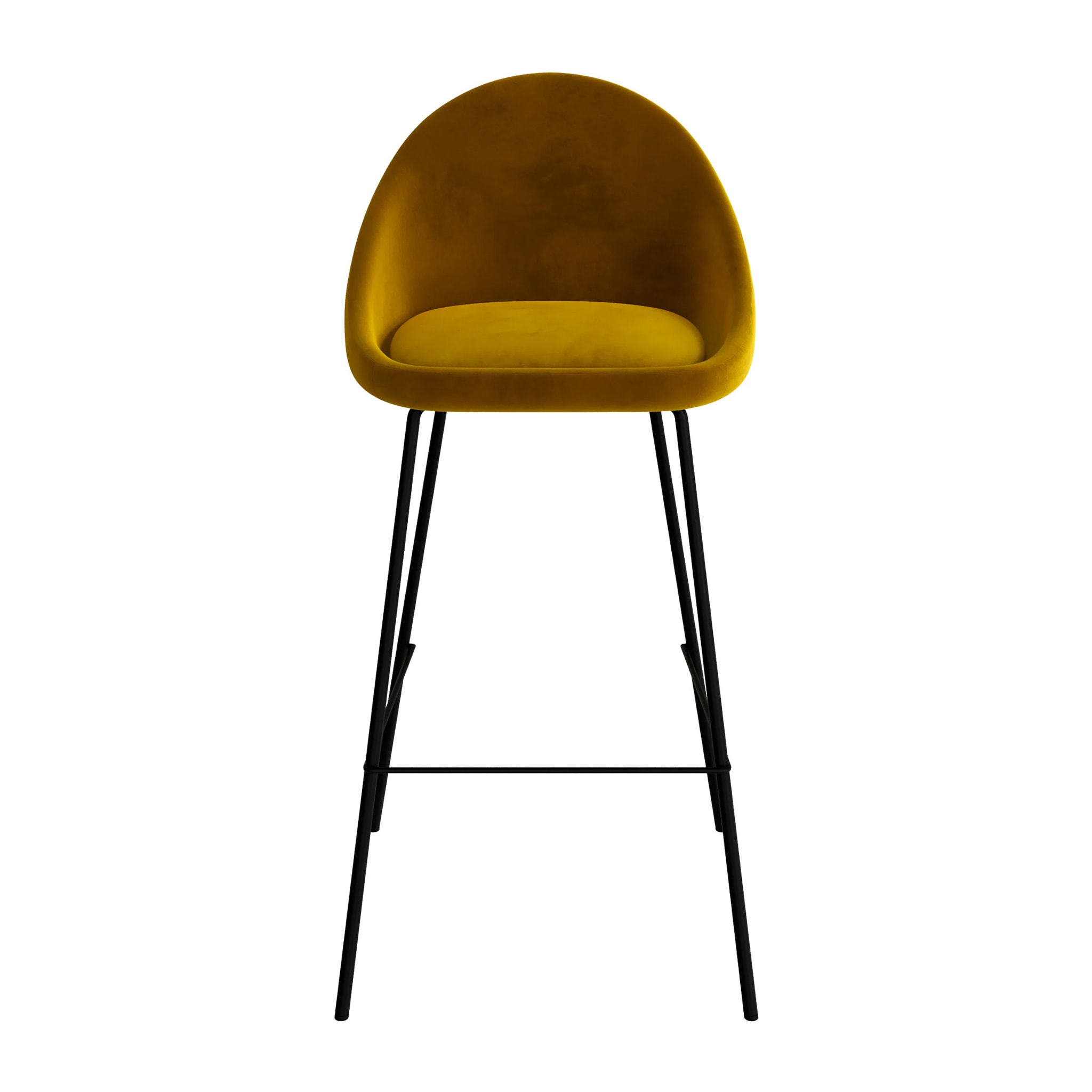 Lot de 2 chaises de bar en velours jaune 75 cm - Misty