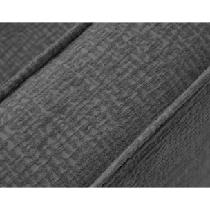 Jake - canapé d'angle droit 5 places convertible en tissu velours relief - Gris Anthracite