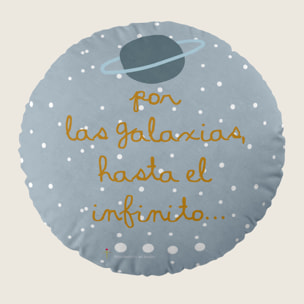 Cojín Redondo Estampado - Con Relleno - Algodón - Viaje Espacial