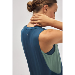 Maglietta sportiva blu senza maniche