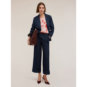 Motivi - Pantalones cortos de mezclilla mezclada con lyocell - Azul