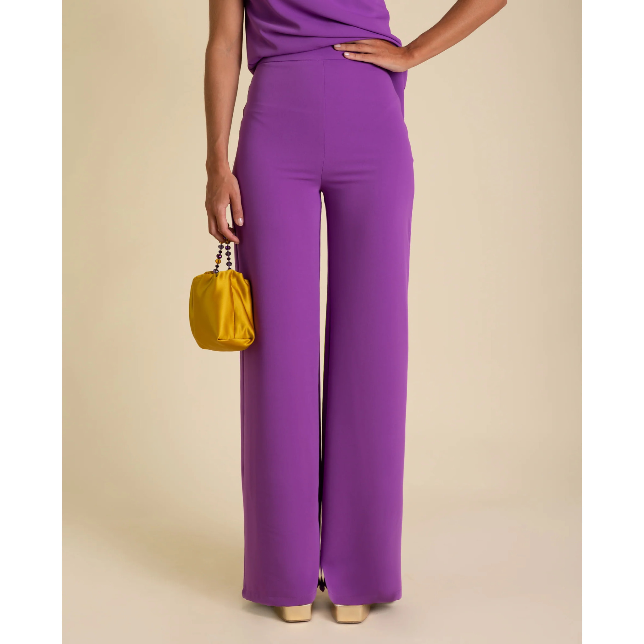 Pantalón de campana de gasa de mujer