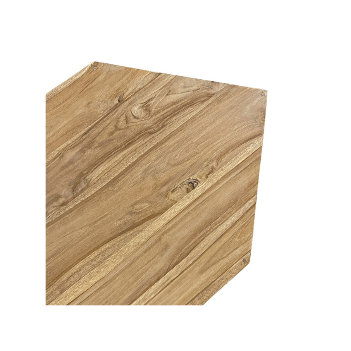 Meuble TV d'angle hexagonal L. 110 cm en bois de teck massif - ROMA