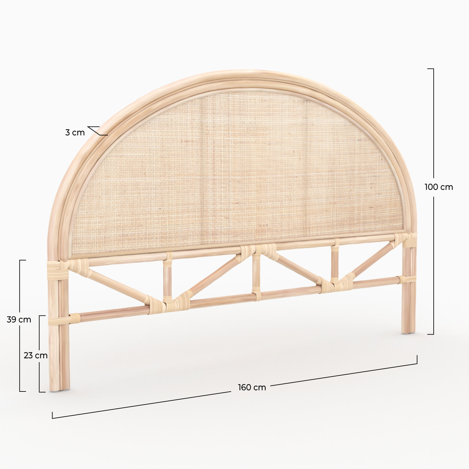 Tête de lit Madya en rotin naturel 160 cm