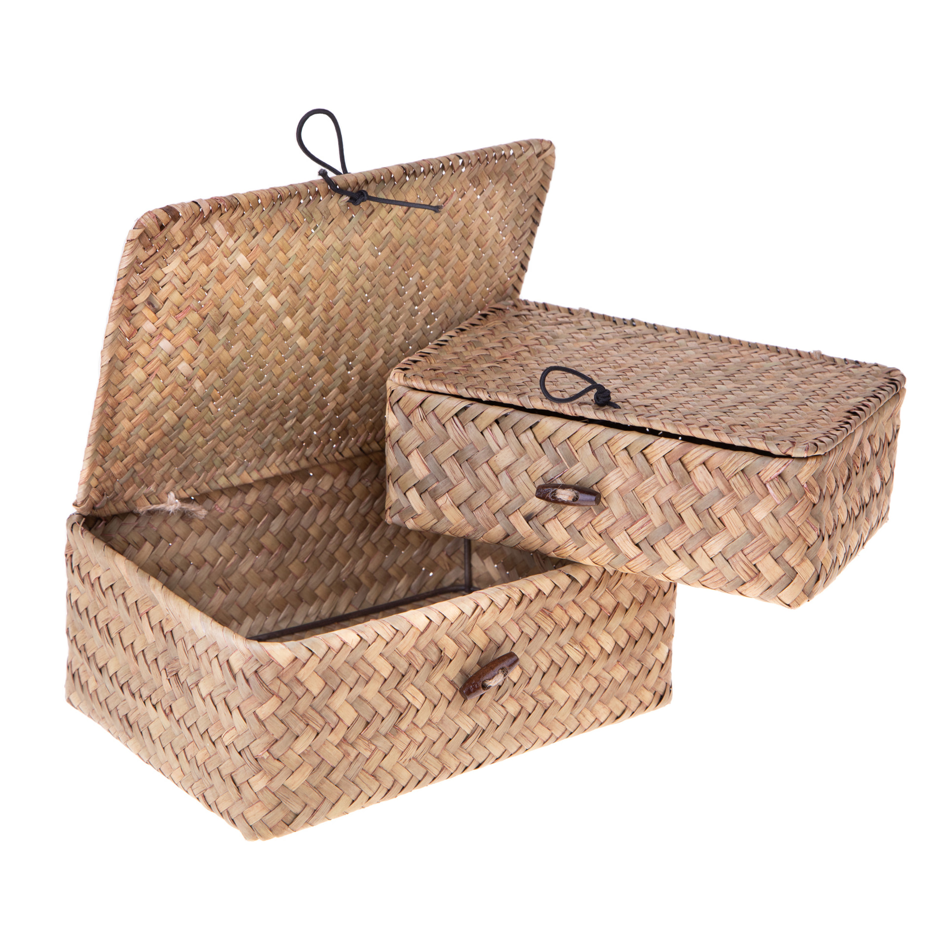 Set Da 2 Scatole Con Coperchio 23/20 Cm - Pezzi 1 - 23X12X16cm - Colore: altro - Bianchi Dino - Cesteria