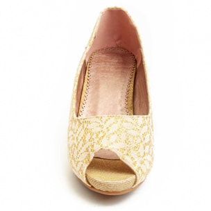 Zapato de tacón - Dorado - Altura: 6 cm