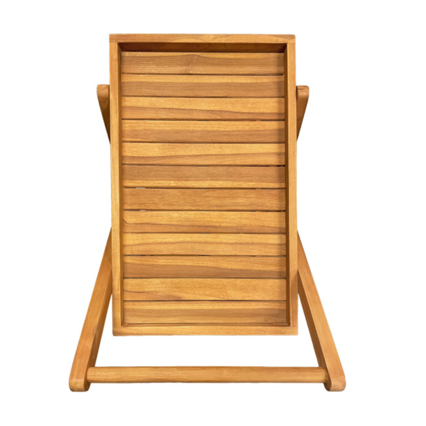 Desserte 2 plateaux 4 porte-bouteilles en bois de teck massif – TECKIA