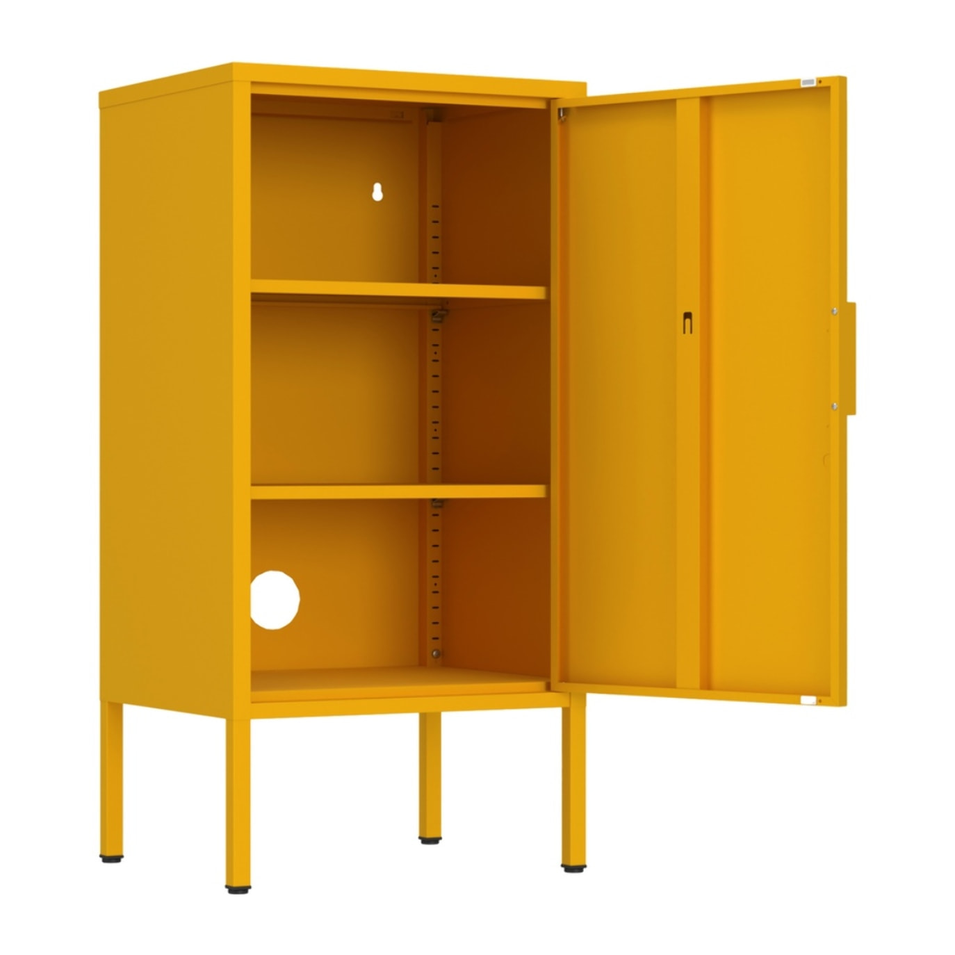 Armadietto basso in metallo 1 anta 35x46x72cm senape - Pop