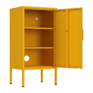 Armadietto basso in metallo 1 anta 35x46x72cm senape - Pop