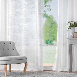 Voilage à motifs géométriques - Blanc