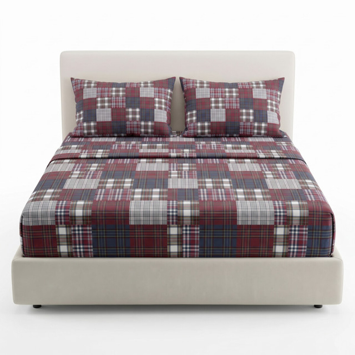 Completo lenzuola in cotone - TARTAN MULTICOLOR