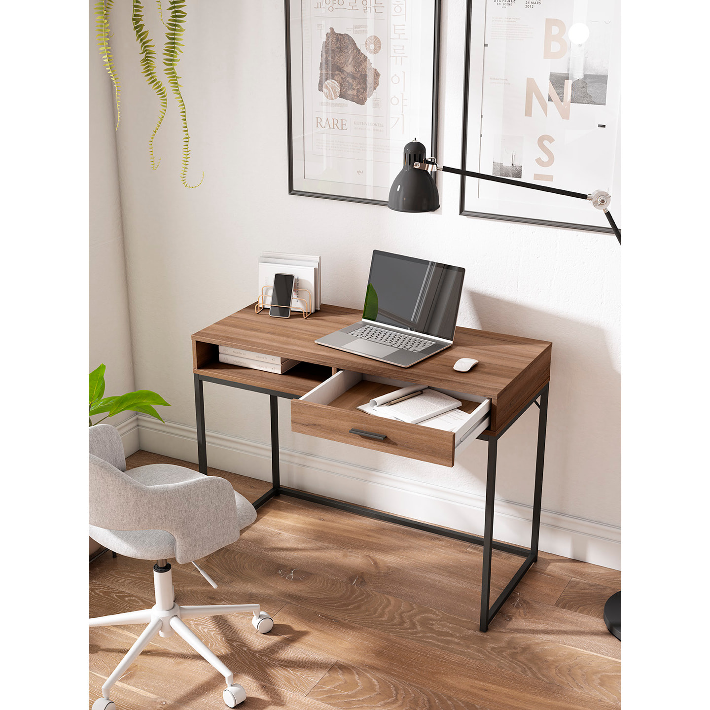 Escritorio Canterbury nogal 79x105x48 cm