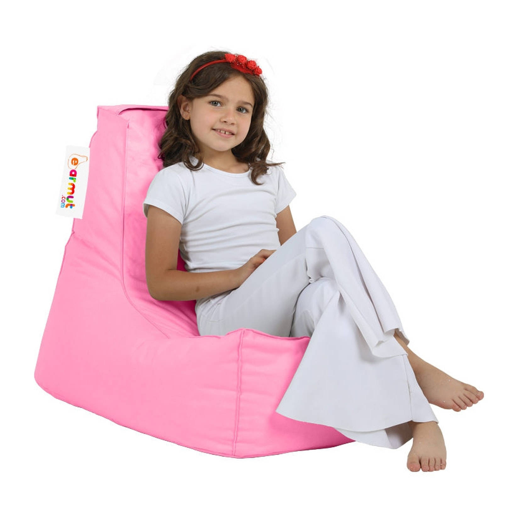 Sillón-puf para niños para exteriores- rosa