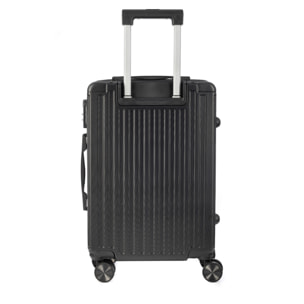 DAM Valigia grande volume trolley rigido ultraleggero, in ABS ad alta resistenza con angoli rinforzati. Chiusura numerica e 4 ruote doppie estraibili e rotanti a 360°. 50x29x76 Cm. Colore: Nero