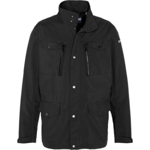 KONNOR FIELD JACKET IN SOFTSHELL WITH  SCHOTT NYC EMBROIDERY ON SLEEVE 100% POLYESTER Nero