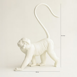 Statuette singe en résine blanche  MICO