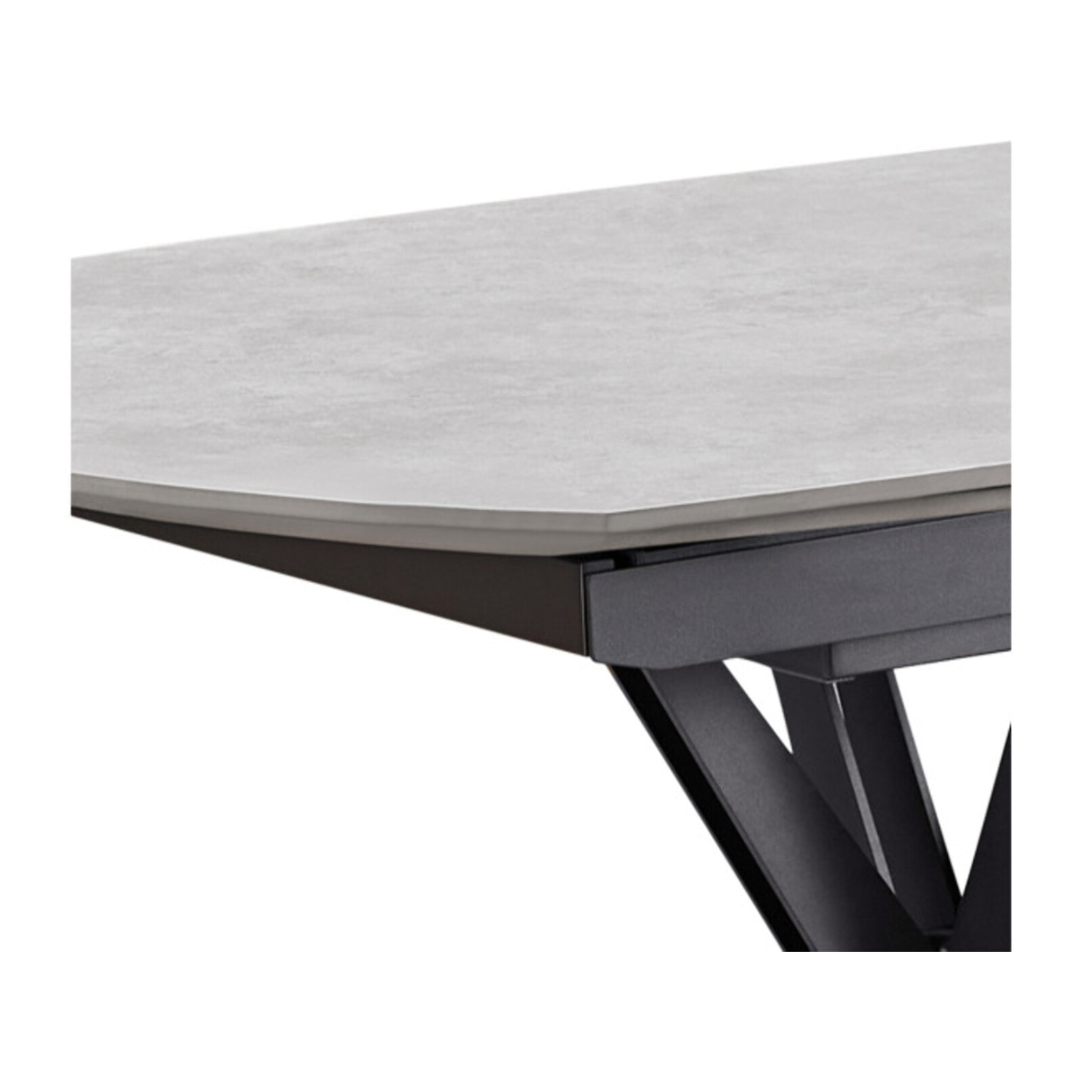 Table de repas ovale extensible 130 à 190 cm en céramique gris - SOPHIE