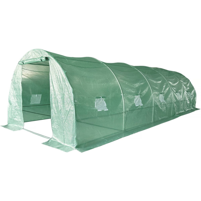 Serre tunelle de jardin 6 x 3 m "Lys" - 18 m² - 140g - Vert