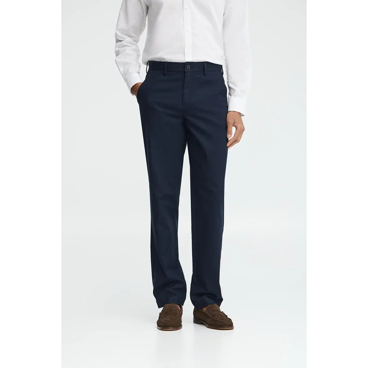 Pantalón cotolino Belami azul marino de corte regular y logo Polo Club