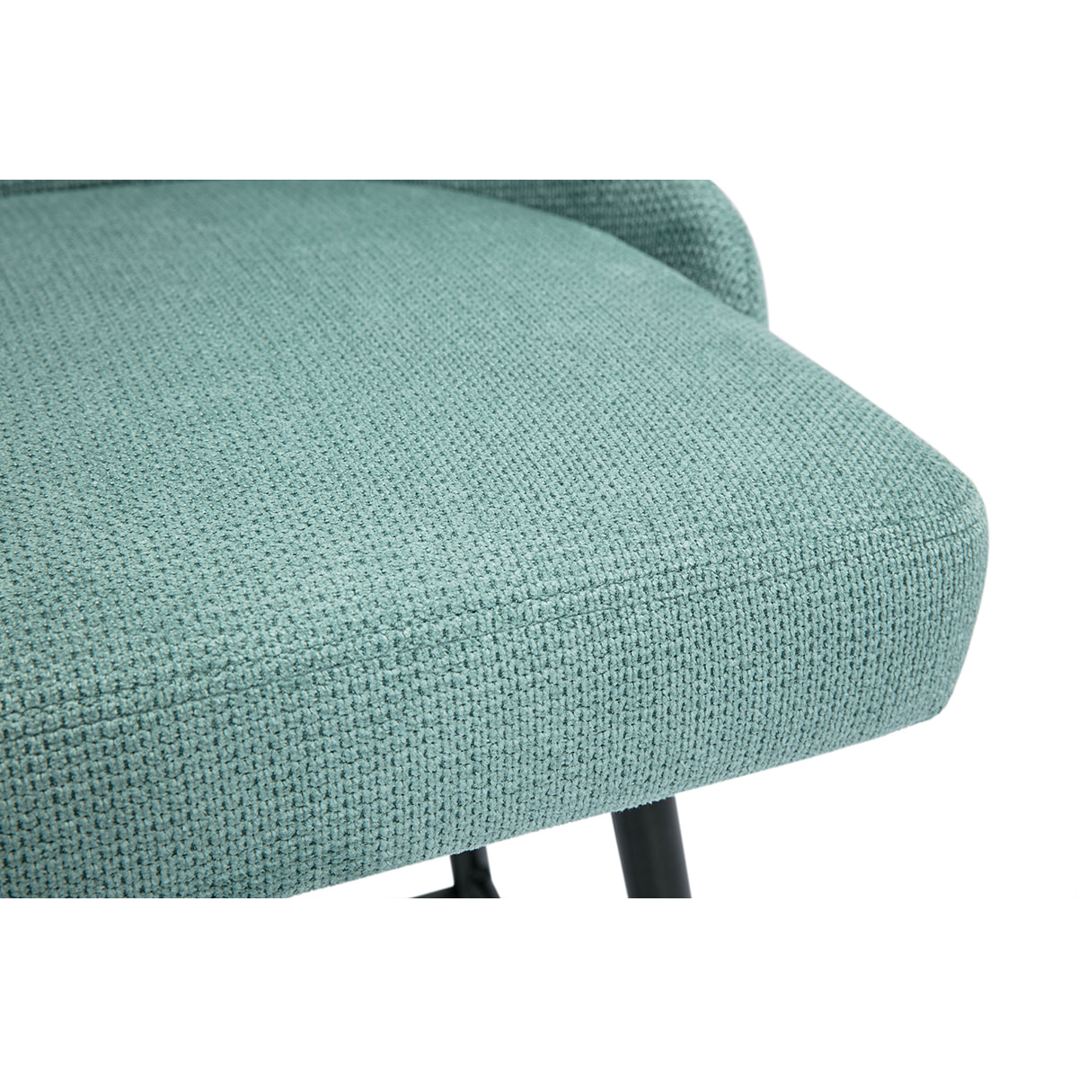 Tabourets de bar pivotants 360° en tissu chenille vert céladon et métal H66 cm (lot de 2) HASTA
