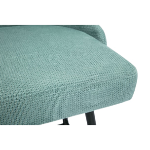 Tabourets de bar pivotants 360° en tissu chenille vert céladon et métal H66 cm (lot de 2) HASTA