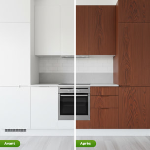 Rouleau adhésif bois noyer foncé au mètre - Autocollants Revêtement Adhésif Cuisine Meubles Salle de bain