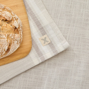 Mantel algodón rayas Alina color gris piedra 100% Algodón