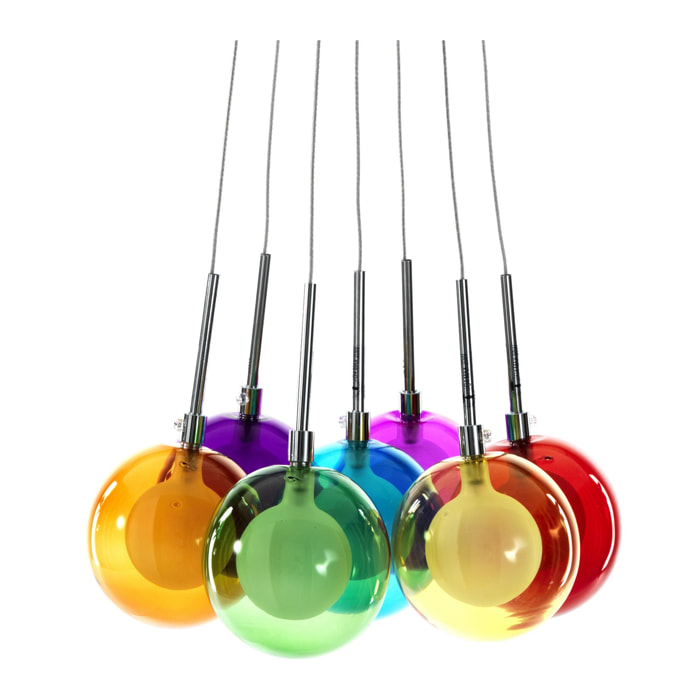 Oresteluchetta Lampadario 7 luci RAINBOW COLORS multicolore