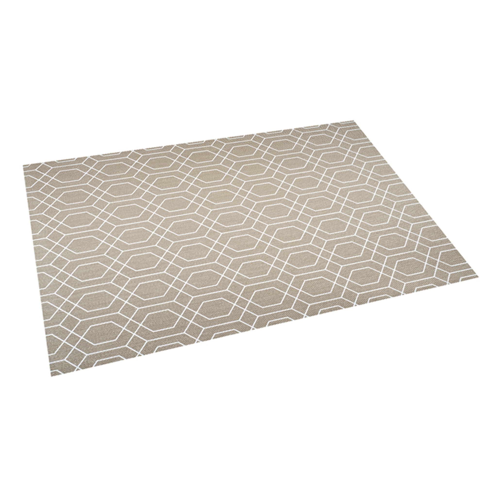 Alfombra LIVING DECO Rombos Piedra-Blanco