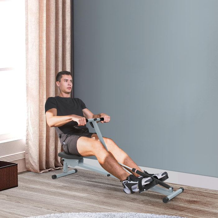 Rameur d'appartement appareil de Fitness et musculation cardio training écran LCD multifonction acier gris et noir