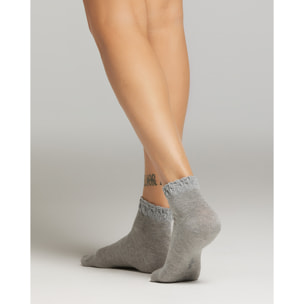 Calza Tosca con bordo in lamè goffrato