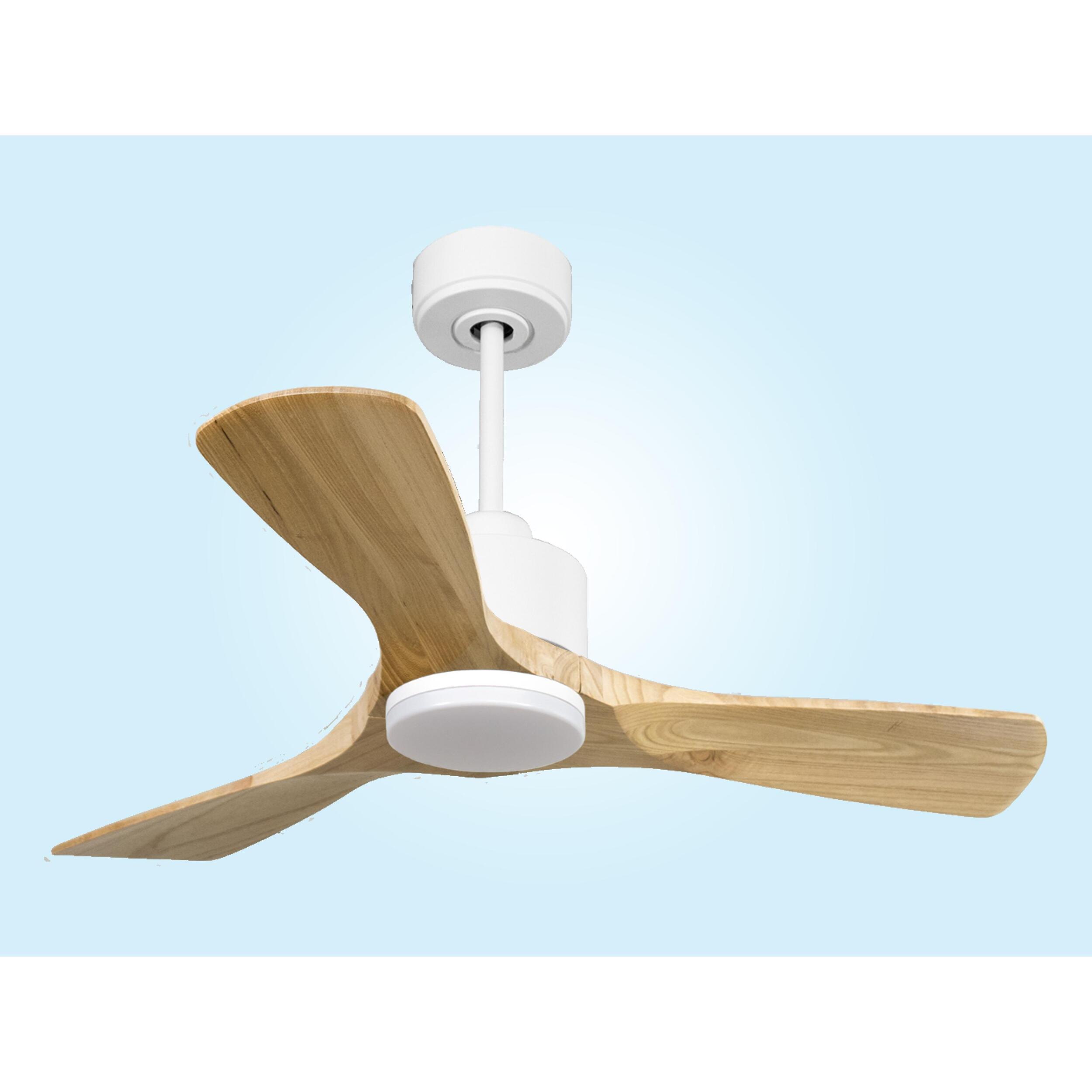 Ventilateur de plafond Réversible  Thermostat Dimmable Wifi Moteur à courant continu Toits en pente Télécommande Lumière à trois tons Hypersilence Mémoire