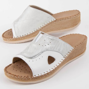 Sandalia De Cuña - Blanco - Altura: 4 Cm