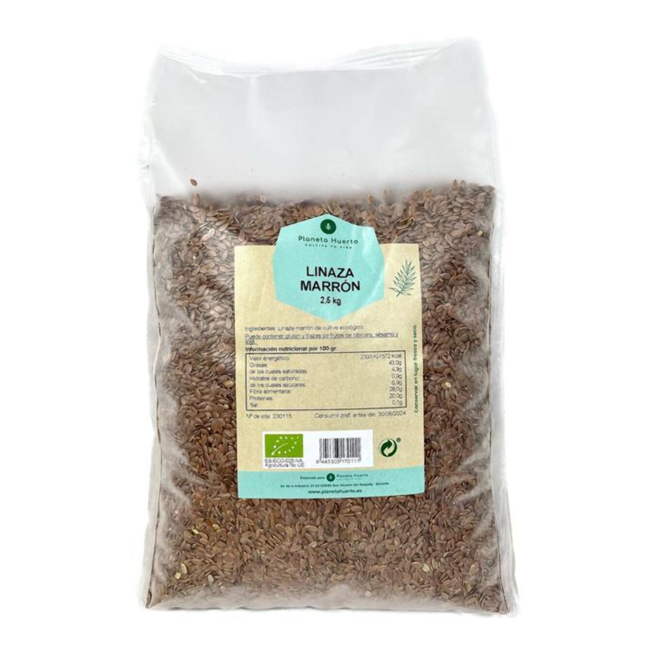 PLANETA HUERTO | Linaza Marrón ECO 2,5 kg – Semillas de Linaza Ecológica, Ricas en Omega 3, Fibra y Nutrientes Esenciales