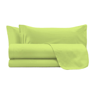 COMPLETO LETTO MAX COLOR, 100% Cotone, Made in Italy - VERDE ACIDO