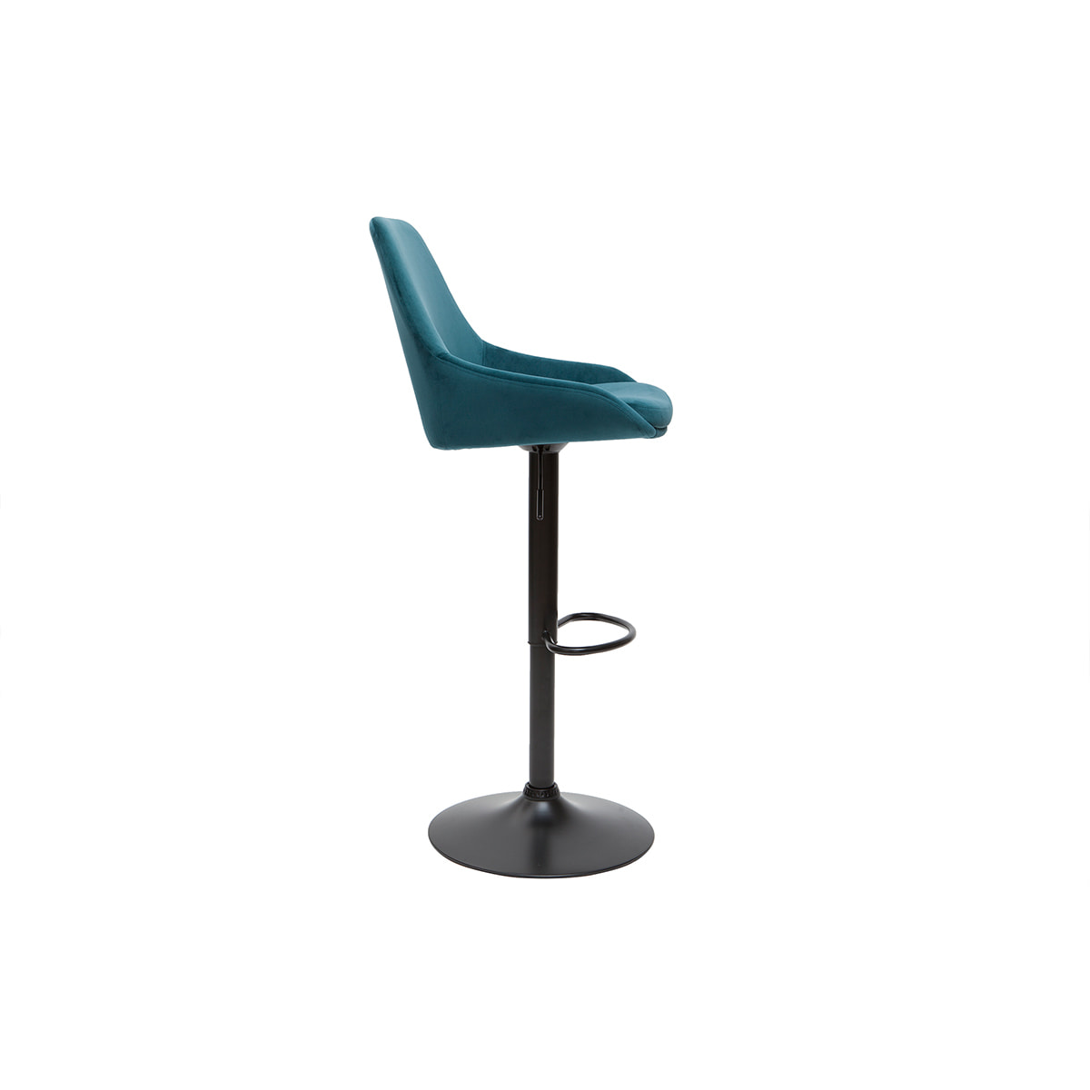 Tabourets de bar design réglables velours bleu pétrole (lot de 2) HOLO