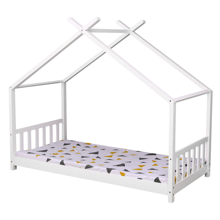 Lit cabane pour enfant 190x90cm blanc GASPARD