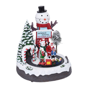 Escena de navidad decorativa con movimiento y 10 led - 2 diseños (surtido)