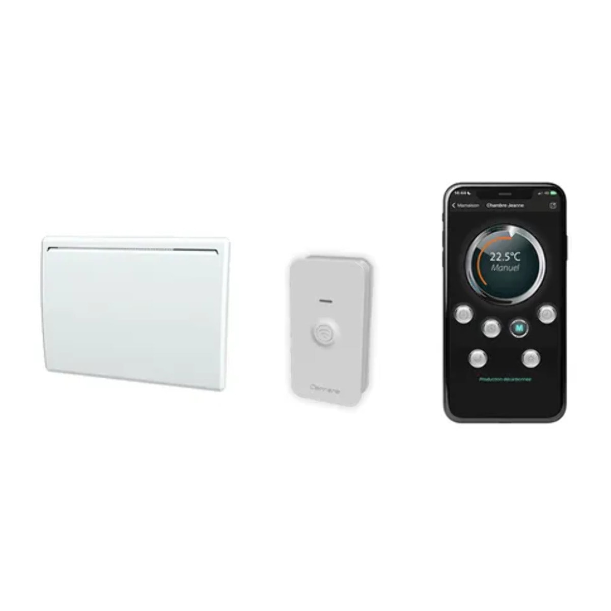 Radiateur électrique LCD céramique blanc 1000W UNO connecté