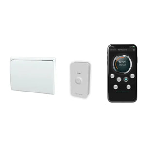 Radiateur électrique LCD céramique blanc 1000W UNO connecté