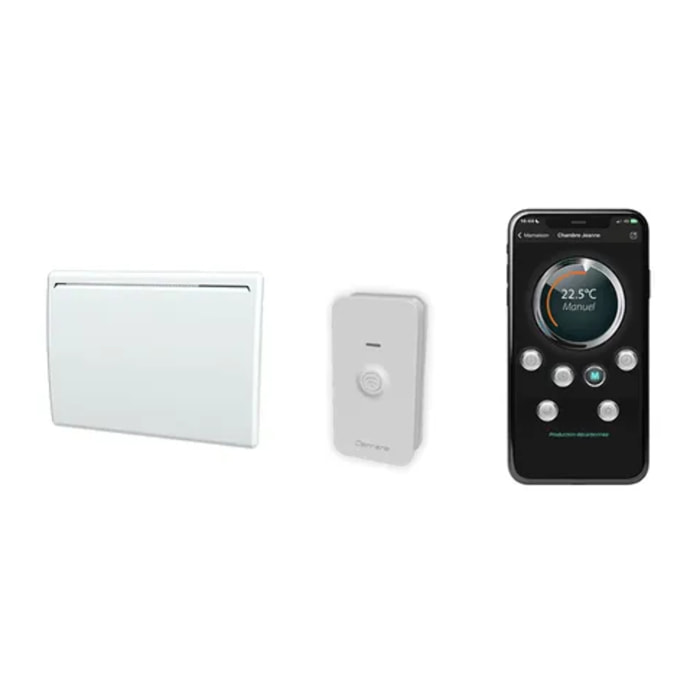 Radiateur électrique LCD céramique blanc 1000W UNO connecté