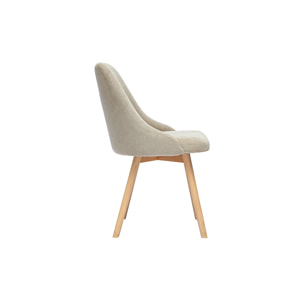 Chaises scandinaves en tissu chenille beige et bois clair (lot de 2) HASTA