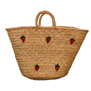 Panier fraises brodées - Rouge