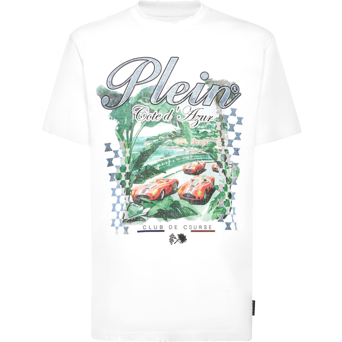 PHILIPP PLEIN Camiseta de cuello redondo y manga corta D AZUR