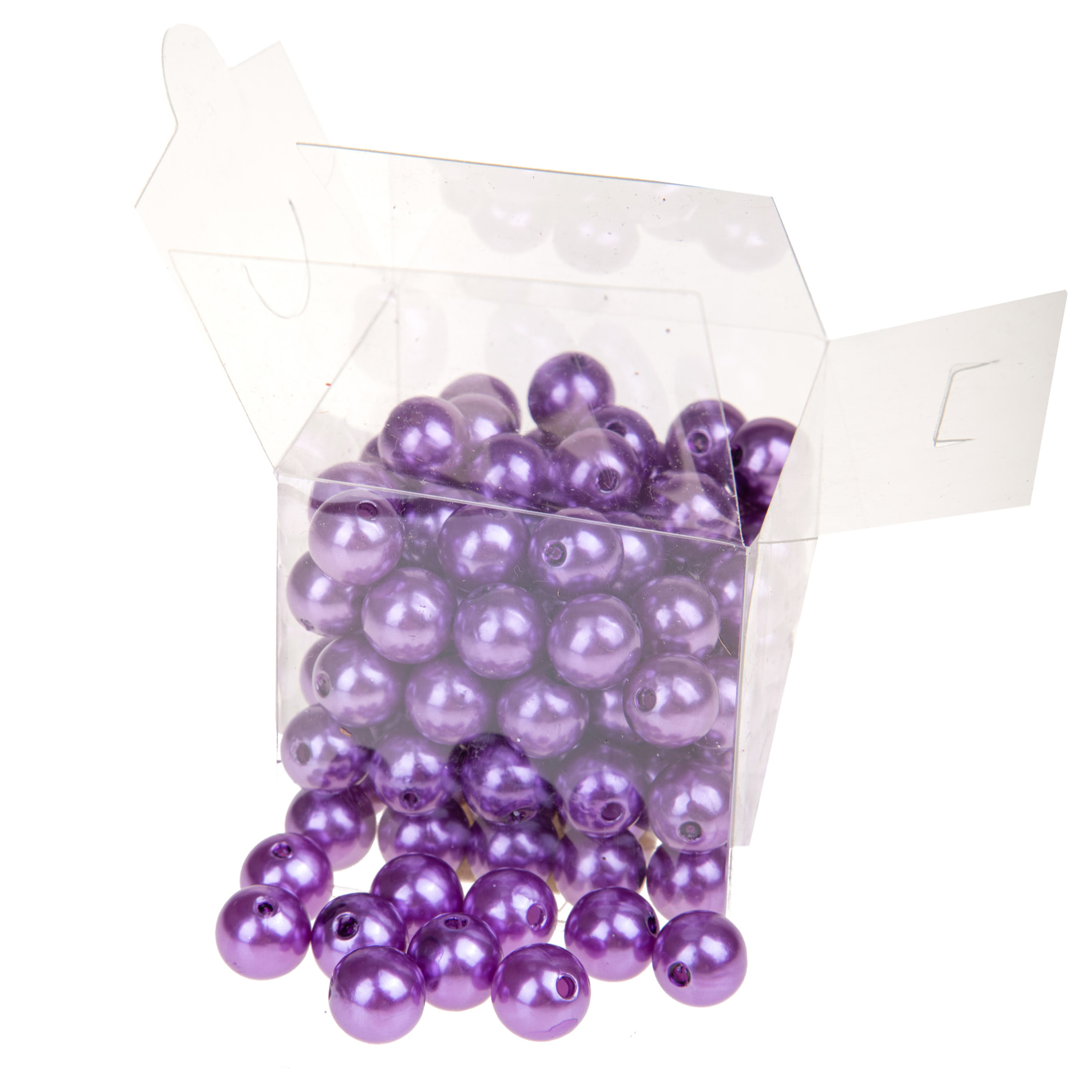 Perle assortite 120 pezzi. 12 Mm - Pezzi 6 - 5,7X5,7X5,7cm - Colore: Viola - Bianchi Dino - Decorazioni Varie