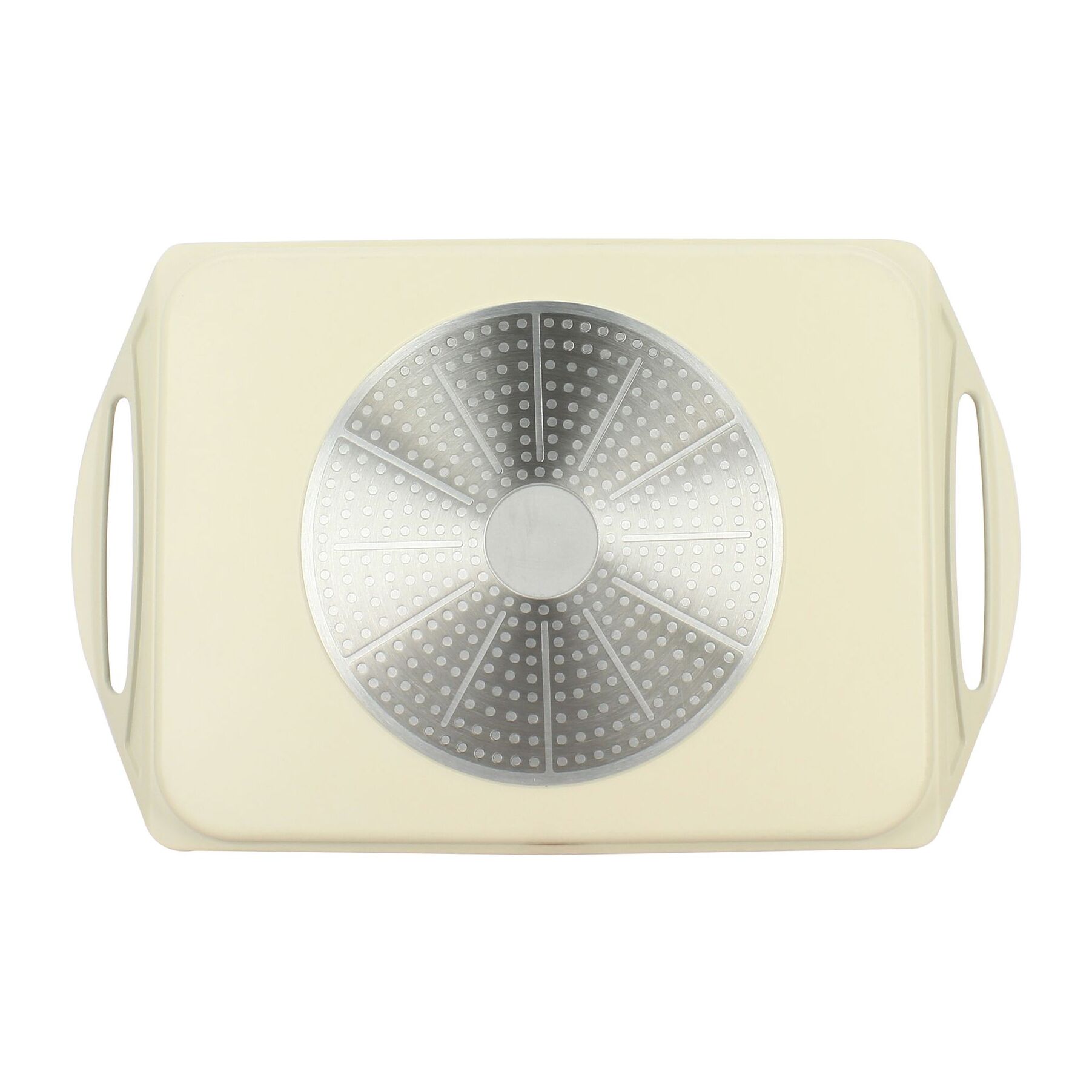 Plaque cuisson 44x27cm en fonte aluminium crème induction avec grille