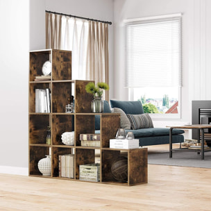 Libreria Scalare a Gradini Stile Rustico in Truciolato Marrone