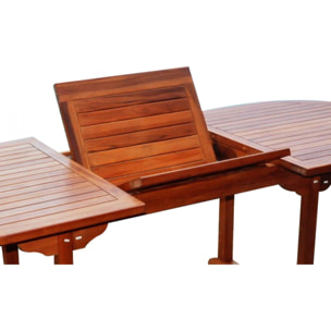 NARRA Table de jardin ovale 6 chaises et 2 fauteuils en teck huilé